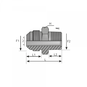 Adapter male JIC – male BSPT. (AMJ..MGK)